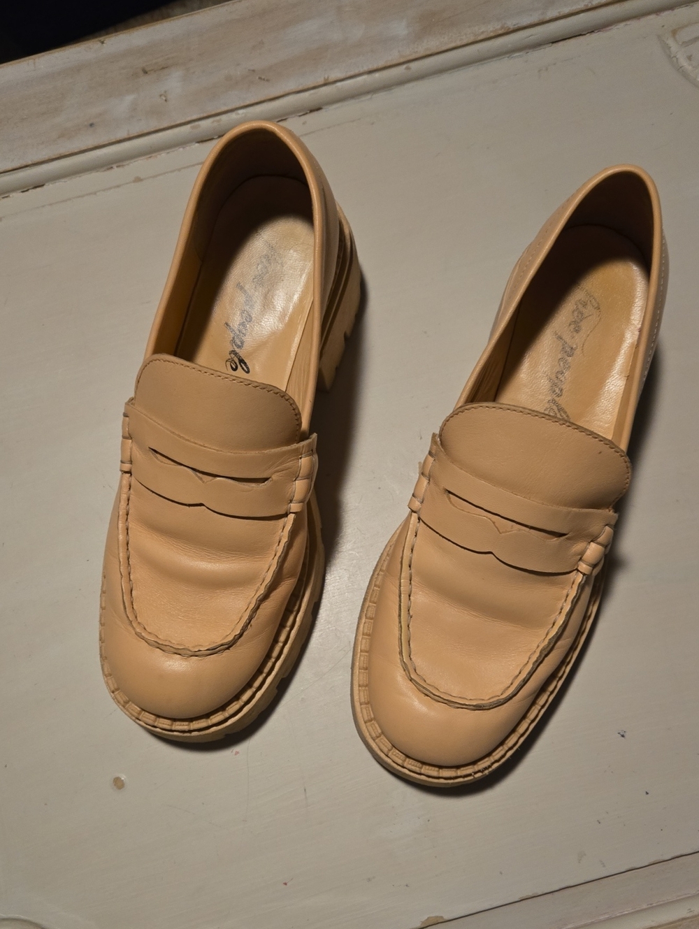 Free People Women's Cantelope Leather Penny Loafers